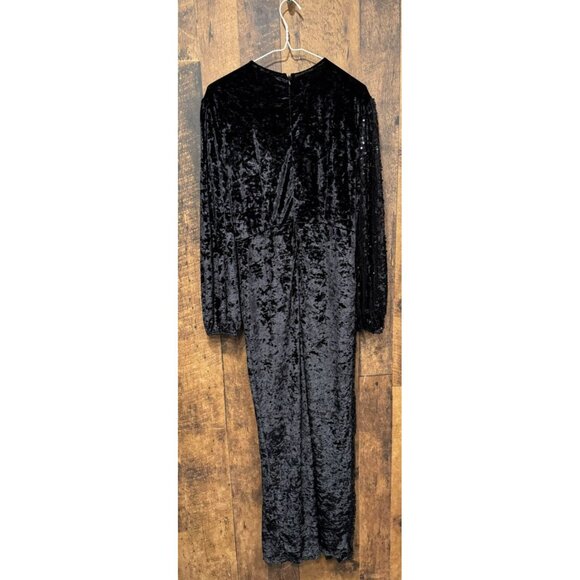Double Crazy Women’s Velvet Black Sleek Dress Large EUC - Picture 3 of 8
